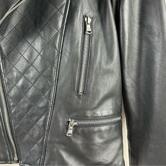 Cusp Size XS Convertible Moto Jacket Vest Quilted Black Leather Biker Edgy Alt - Picture 4 of 12